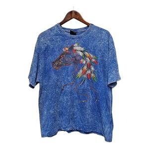 Vintage‎ Superstition Mountain Apache Junction Native American Horse Tie-Dye XL